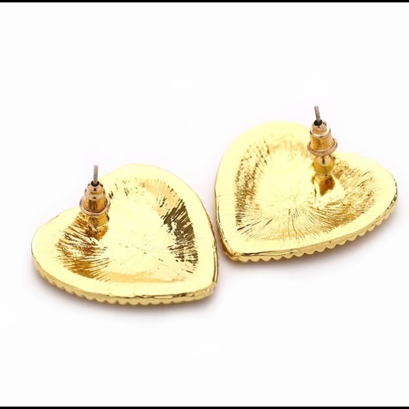 Silver Plated Heart Earrings - Picture 3 of 3